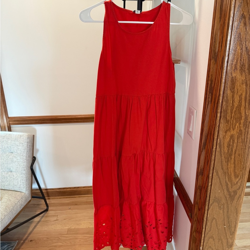 J. Crew Bold Red Midi Dress
